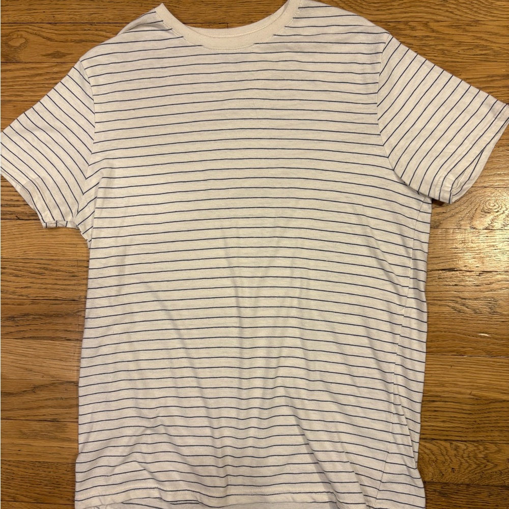 Goodfellow & Co White and Navy Striped Tee